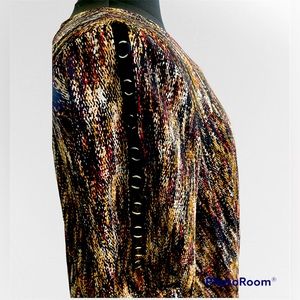 Earth tone XL I.N. Studio blouse with sleeve detail. Sh0020